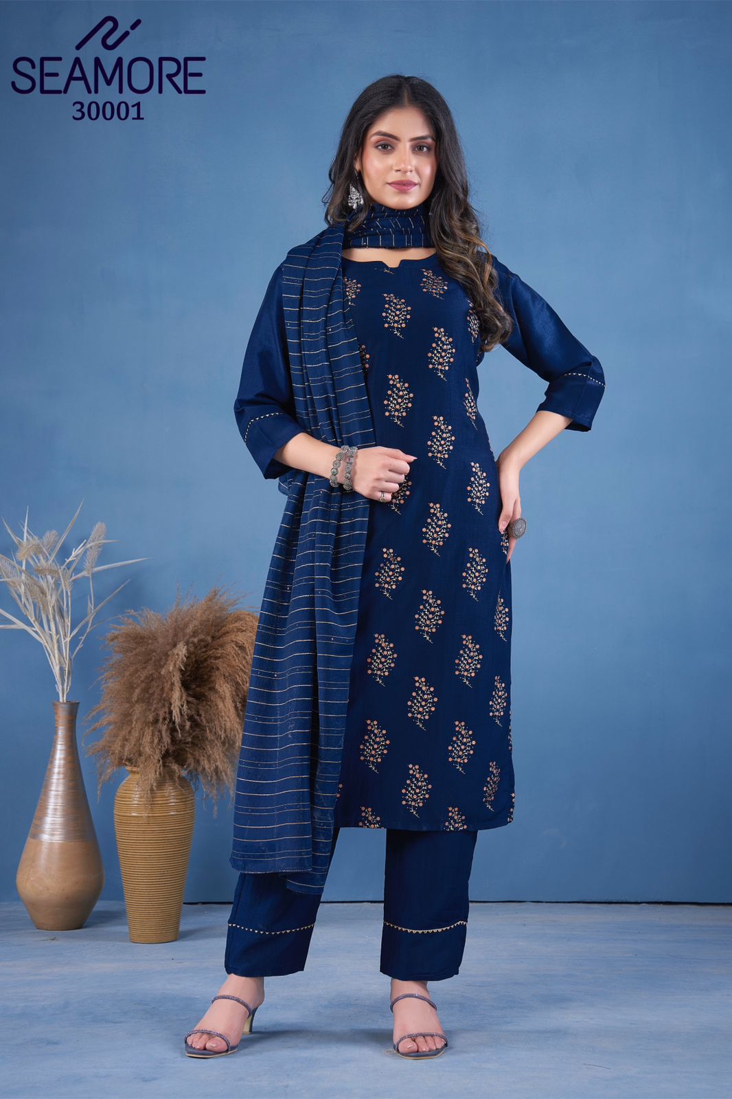 Desilook By Seamore Art Silk Printed Kurti With Bottom Dupatta Wholesale Market In Surat